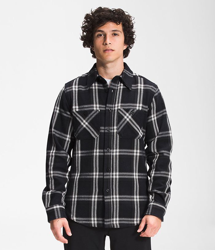 The North Face Overhemd Heren Valley Twill Flannel BDFU18257 - Zwart/Grijs